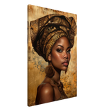 "Golden Heritage" – Regal Portrait Art Print | African Theme wall art print - Canvas - 60x90 cm / 24x36″ - 