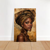 "Golden Heritage" – Regal Portrait Art Print | African Theme wall art print - Brushed Aluminum Print - 50x75 cm / 20x30″ - 