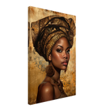 "Golden Heritage" – Regal Portrait Art Print | African Theme wall art print - Canvas - 40x60 cm / 16x24″ - 