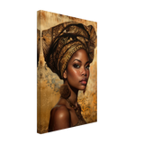 "Golden Heritage" – Regal Portrait Art Print | African Theme wall art print - Canvas - 30x45 cm / 12x18″ - 