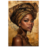 "Golden Heritage" – Regal Portrait Art Print | African Theme wall art print - Fine Art Poster - 40x60 cm / 16x24″ - 