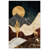 "Golden Horizon Safari" – Abstract Wilderness in Luxe Texture | Wall art Print - Wood Prints - 30x45 cm / 12x18″ - 
