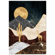 "Golden Horizon Safari" – Abstract Wilderness in Luxe Texture | Wall art Print - Fine Art Poster - 70x100 cm / 28x40″ - 