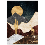 "Golden Horizon Safari" – Abstract Wilderness in Luxe Texture | Wall art Print - Fine Art Poster - 70x100 cm / 28x40″ - 