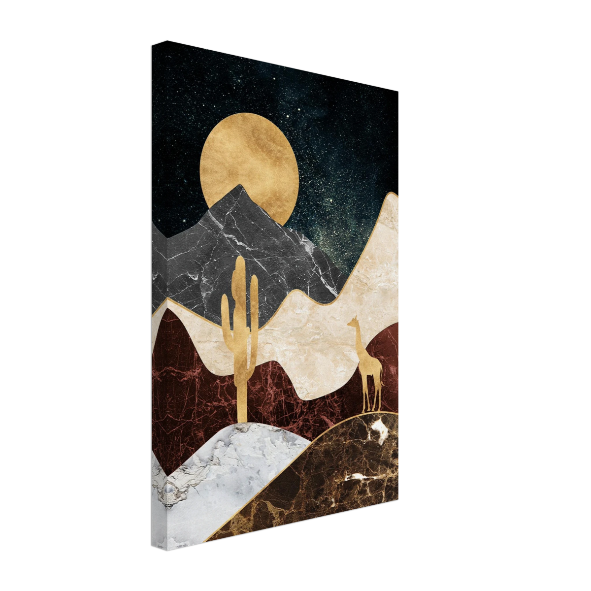 "Golden Horizon Safari" – Abstract Wilderness in Luxe Texture | Wall art Print - Canvas - 30x45 cm / 12x18″ - 