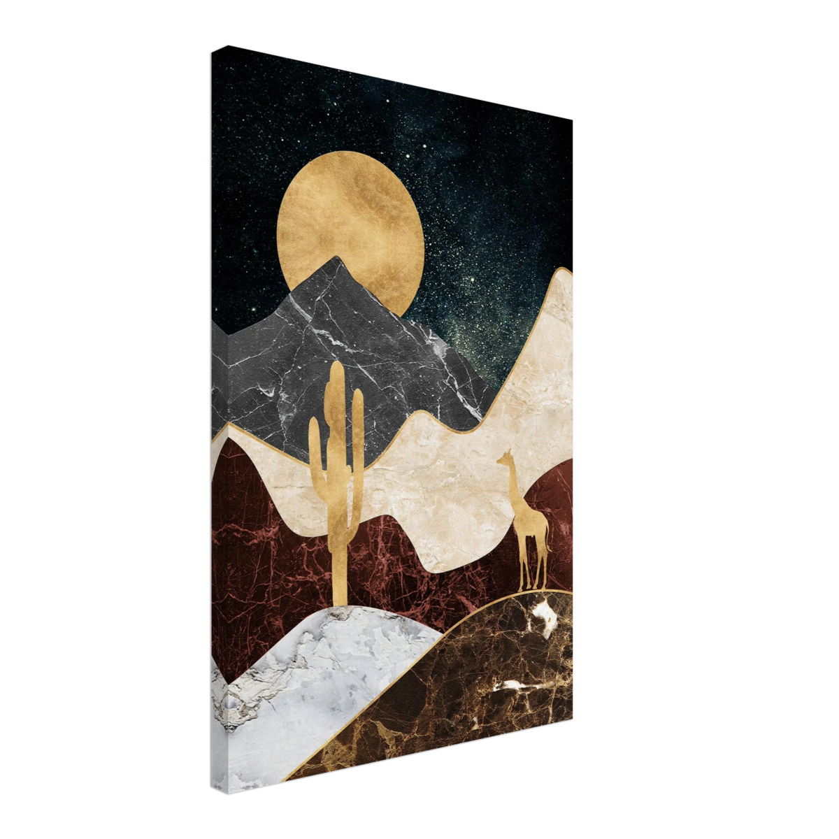 "Golden Horizon Safari" – Abstract Wilderness in Luxe Texture | Wall art Print - Canvas - 40x60 cm / 16x24″ - 