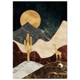 "Golden Horizon Safari" – Abstract Wilderness in Luxe Texture | Wall art Print - Wood Prints - 70x100 cm / 28x40″ - 