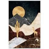 "Golden Horizon Safari" – Abstract Wilderness in Luxe Texture | Wall art Print - Fine Art Poster - 30x45 cm / 12x18″ - 