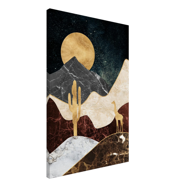"Golden Horizon Safari" – Abstract Wilderness in Luxe Texture | Wall art Print - Canvas - 50x75 cm / 20x30″ - 