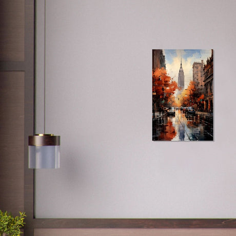 Golden Hour in Manhattan | Modern Wall Art Print - Brushed Aluminum Print - 50x75 cm / 20x30″ - 