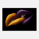 Golden Passion & Violet Desire – Contemporary Lips Wall Art Print - Aluminum Print - 20x30 cm / 8x12″ - 