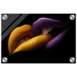 Golden Passion & Violet Desire – Contemporary Lips Wall Art Print - Acrylic Print - 20x30 cm / 8x12″ - 
