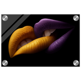 Golden Passion & Violet Desire – Contemporary Lips Wall Art Print - Acrylic Print - 20x30 cm / 8x12″ - 