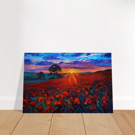 Golden Path to Dusk | Impressionistic art | Contemporary Landscape art print - Brushed Aluminum Print - 30x45 cm / 12x18″ - 