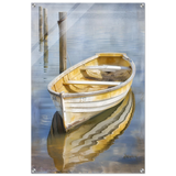 Golden Rowboat Reflections – Nautical Wall Art Print - Acrylic Print - 60x90 cm / 24x36″ - 