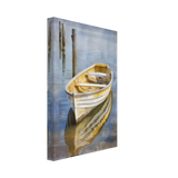 Golden Rowboat Reflections – Nautical Wall Art Print - Canvas - 20x30 cm / 8x12″ - 