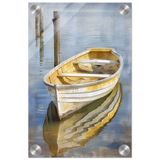 Golden Rowboat Reflections – Nautical Wall Art Print - Acrylic Print - 20x30 cm / 8x12″ - 