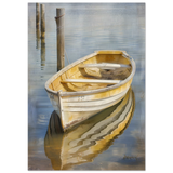 Golden Rowboat Reflections – Nautical Wall Art Print - Wood Prints - 70x100 cm / 28x40″ - 