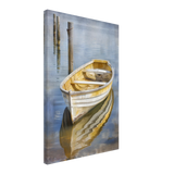 Golden Rowboat Reflections – Nautical Wall Art Print - Canvas - 40x60 cm / 16x24″ - 