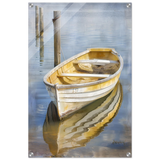 Golden Rowboat Reflections – Nautical Wall Art Print - Acrylic Print - 50x75 cm / 20x30″ - 