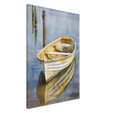 Golden Rowboat Reflections – Nautical Wall Art Print - Canvas - 70x100 cm / 28x40″ - 