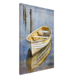 Golden Rowboat Reflections – Nautical Wall Art Print - Canvas - 60x90 cm / 24x36″ - 