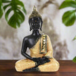Golden Serenity Buddha Statue – Handcrafted Resin Meditation Décor - Black & Gold - 
