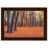 “Golden Silence in Autumn – A Tranquil Forest Escape” | Wall Art Print - Framed Canvas - 20x30 cm / 8x12″ - Dark wood frame