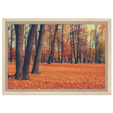 “Golden Silence in Autumn – A Tranquil Forest Escape” | Wall Art Print - Framed Canvas - 30x45 cm / 12x18″ - Wood frame