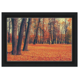 “Golden Silence in Autumn – A Tranquil Forest Escape” | Wall Art Print - Framed Canvas - 20x30 cm / 8x12″ - Black frame