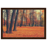 “Golden Silence in Autumn – A Tranquil Forest Escape” | Wall Art Print - Framed Canvas - 40x60 cm / 16x24″ - Dark wood frame