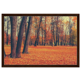 “Golden Silence in Autumn – A Tranquil Forest Escape” | Wall Art Print - Framed Canvas - 50x75 cm / 20x30″ - Dark wood frame