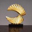 Golden Spiral Abstract Resin Sculpture | Modern Creative Home Decoration - Gold - 