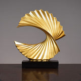 Golden Spiral Abstract Resin Sculpture | Modern Creative Home Decoration - Gold - 