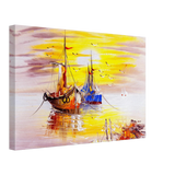 Golden Sunrise Harbour – Nautical Wall Art Print - Canvas - 30x45 cm / 12x18″ - 