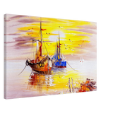 Golden Sunrise Harbour – Nautical Wall Art Print - Canvas - 50x75 cm / 20x30″ - 