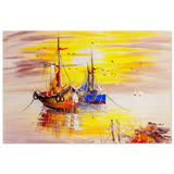 Golden Sunrise Harbour – Nautical Wall Art Print - Wood Prints - 20x30 cm / 8x12″ - 