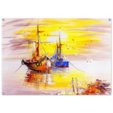 Golden Sunrise Harbour – Nautical Wall Art Print - Acrylic Print - 70x100 cm / 28x40″ - 