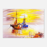 Golden Sunrise Harbour – Nautical Wall Art Print - Aluminum Print - 70x100 cm / 28x40″ - 