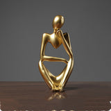 Golden Thinker Resin Figurines – Modern Abstract Home Décor - Complete Set (3 pcs) - 