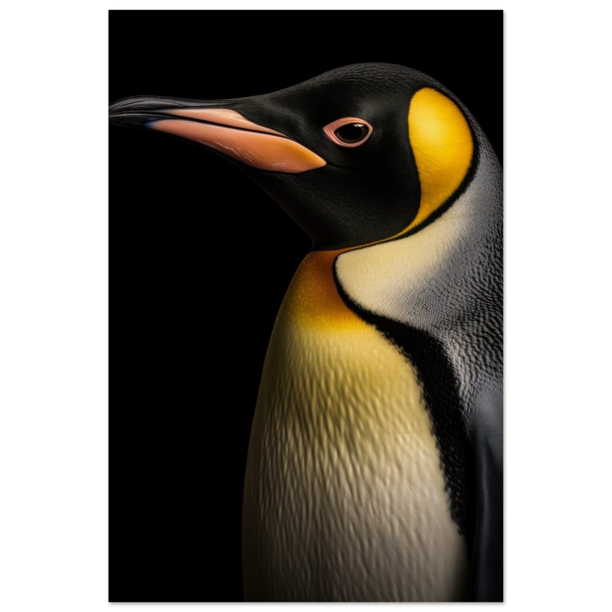 Golden Tuxedo: The Playful Penguin | Animal Art Print - Wood Prints - 40x60 cm / 16x24″ - 