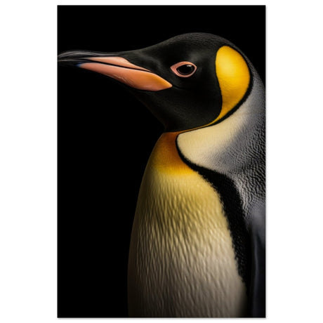 Golden Tuxedo: The Playful Penguin | Animal Art Print - Wood Prints - 30x45 cm / 12x18″ - 
