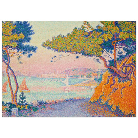 Golfe Juan (1896) painting by Paul Signac | Vintage wall art print - Wood Prints - 50x70 cm / 20x28″ - 