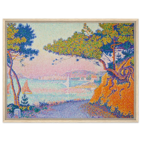 Golfe Juan (1896) painting by Paul Signac | Vintage wall art print - Framed Canvas - 60x80 cm / 24x32″ - Wood frame