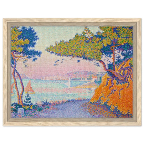 Golfe Juan (1896) painting by Paul Signac | Vintage wall art print - Framed Canvas - 30x40 cm / 12x16″ - Wood frame