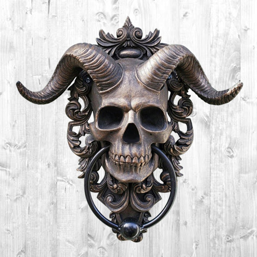 Gothic Ram Skull Resin Wall Sculpture – Dark Art Home Decoration - Ram Skull Resin Wall Sculpture - 