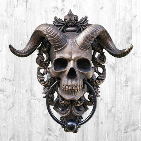 Gothic Ram Skull Resin Wall Sculpture – Dark Art Home Decoration - Ram Skull Resin Wall Sculpture - 