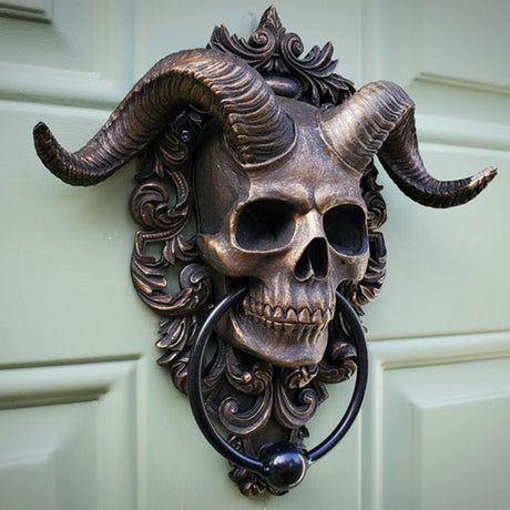 Gothic Ram Skull Resin Wall Sculpture – Dark Art Home Decoration - Ram Skull Resin Wall Sculpture - 