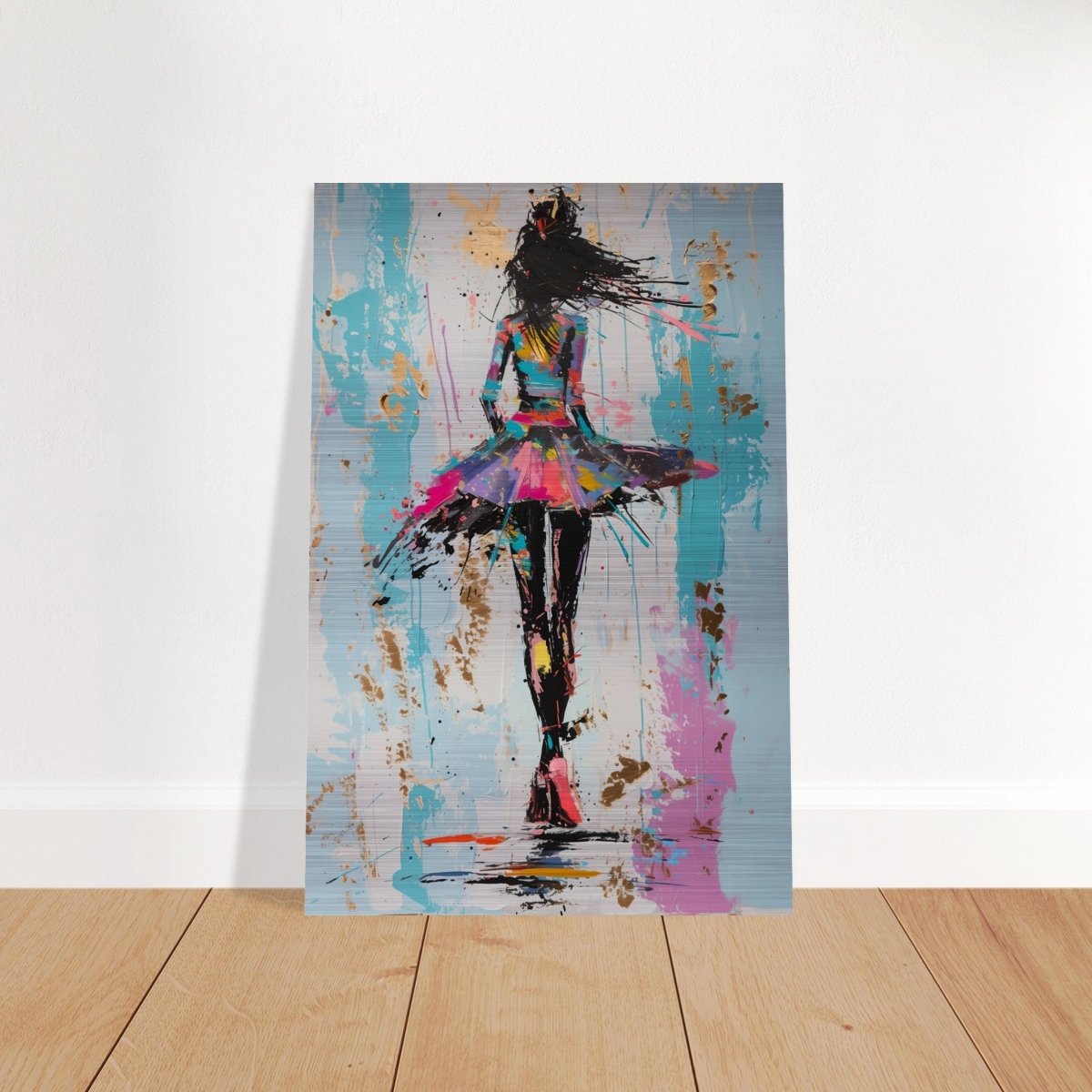 Grace in Motion: The Abstract Dancer | Abstract Figurative Art wall art print - Brushed Aluminum Print - 50x75 cm / 20x30″ - 