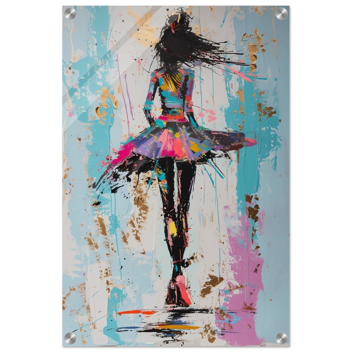 Grace in Motion: The Abstract Dancer | Abstract Figurative Art wall art print - Acrylic Print - 40x60 cm / 16x24″ - 